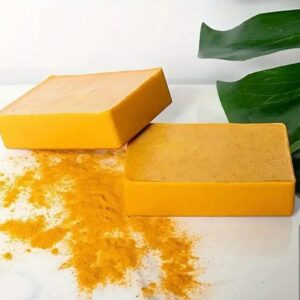 Organic Turmeric Soap with Cow Butter (Desi Ghee) | Handmade Herbal Bathing Bar for Glowing & Healthy Skin (125gm)