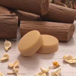 Organic Herbal Sandal Soap with Cow Butter (Desi Ghee) | Handmade Natural Bathing Bar for Soft & Calm Skin (125gm)