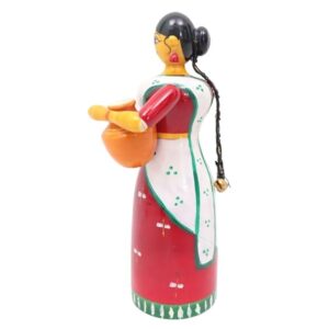 Etikoppaka Lady with Pot Showpiece Toy (6 inches)