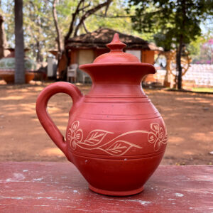 Handcrafted Terracotta Water Jug – 10 Inch Height | Natural Clay Water Pot with Handle