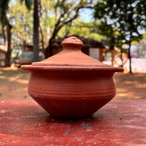 Handcrafted Traditional Clay Cooking Pot with Lid – 7 Inch | Earthenware Matka for Healthy Cooking