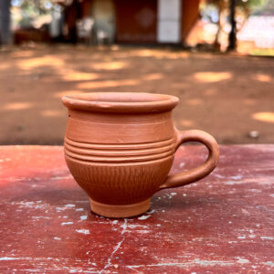 Handcrafted Terracotta Tea Cups with Handle – Natural Clay Drinkware (Set of 6)