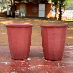 4-Inch Red Clay Drinking Glass (3-Inch Diameter)
