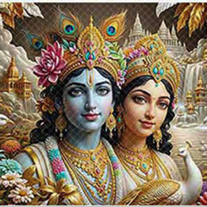 Radha and Krishna in a Divine Garden