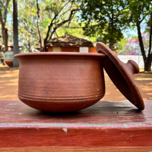 Traditional Terracotta Cooking Pot with Lid – 11 Inch | Handcrafted Earthen Clay Vessel
