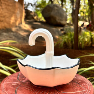 Umbrella-Shaped Ceramic Bowl for Saunf (Mukhwas) & Mouth Fresheners