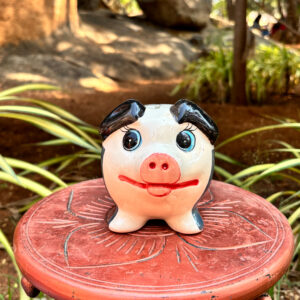 4-Inch Cute Ceramic Piggy Bank – Hand-Painted Coin Saver