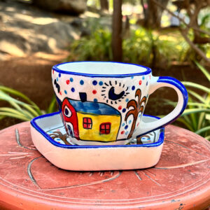 Hand-Painted Ceramic Vatti Cup set