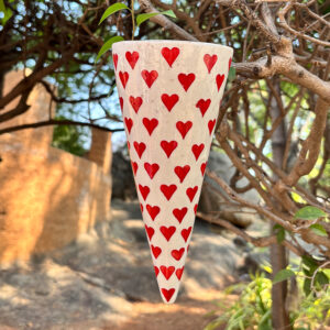 9-Inch Hand-Painted Ceramic Wall Plant Holder – Red Heart Design (Copy)