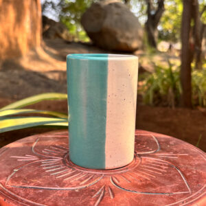 Dual-Tone Ceramic Tumbler – 4.5-Inch Modern Pastel Drinkware