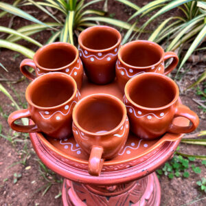 Traditional Terracotta Tea Cup Set