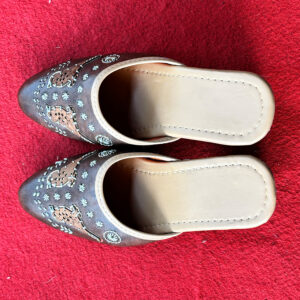 Camel Design Heeled Ethnic Mules