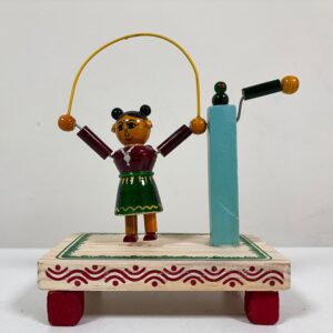 Handcrafted Etikoppaka Wooden Toy – Traditional Lacquered Jump Rope Doll - 6inch (5*3)
