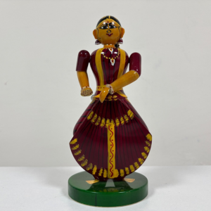 Etikopakka Lacquer Color Painted Wooden Dancing Doll | Handcrafted Traditional Bomma for Home Décor & Gifting | 7 Inches (18 cm)