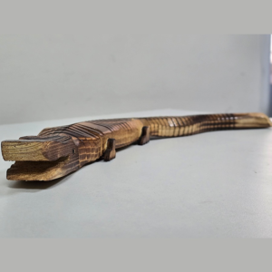 Handcrafted Wooden Crocodile Showpiece – 18 Inches | Tribal & Traditional Wood Carving Décor