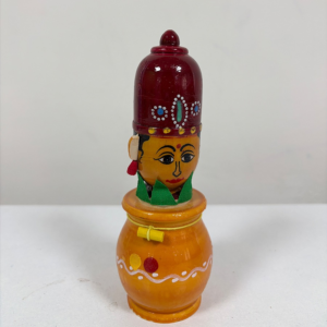 Handcrafted Wooden Traditional Doll – Hand Painted Decorative Showpiece (5.5 Inches)