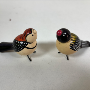 Handcrafted Wooden Birds Pair – Mini Hand Painted Decorative Showpiece (2 Inches)