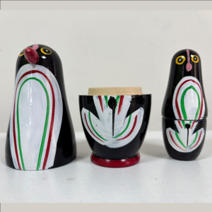 Handcrafted Wooden Penguin Showpiece – Hand Painted Decorative Figurine (3.5 & 6 Inches)