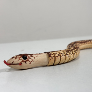 Handcrafted Wooden Moving Snake Toy – Traditional Articulated Showpiece (20 Inches)
