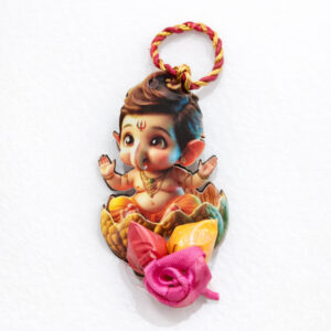 Ganesh in flower theme pasupu,kumkuma set (100 Pieces) 2inch approx