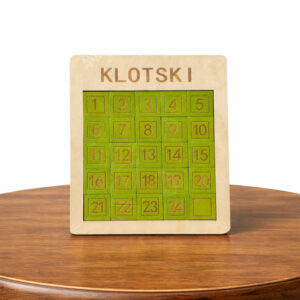 wooden Klotski number sliding puzzle ( 6*7inch   0.5inch(h))