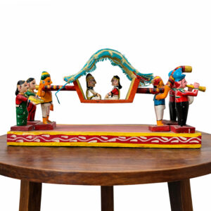 Kondapalli Wedding Palanquin Wooden Showpiece – 6 Inch Height