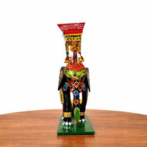 8 Inch Kondapalli Wooden Royal Elephant Showpiece – Handcrafted Decor