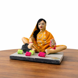 4.5 Inch Kondapalli Clay Bangle Seller Figurine – Handcrafted Traditional Village Art (5x4 Inch Base)