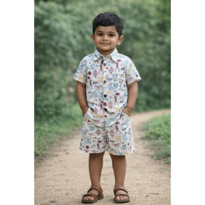 Kids Tribal Print Cotton Co-ord Set – Stylish & Comfortable Outfit