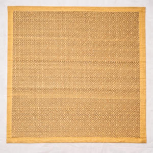 Natural Woven Floor Mat | Multipurpose Straw Mat | Traditional Sitting Mat for Home, Meditation, Prayer & Indoor Use 18*23 inches |YELLOW BOARDER|