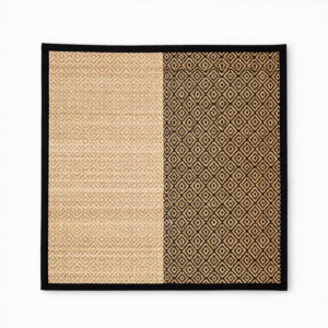 Handwoven Dual-Tone Geometric Floor Mat – Modern Traditional Home Rug 18*23 inches |BLACK AND YELLOW|