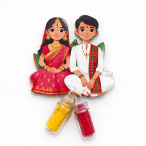Bride& Groom theme pasupu & kumkuma set (100 Pieces) 2inch approx
