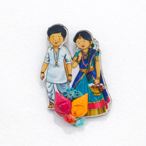 Groom & Bride theme pasupu & kumkum set (100 Pieces) 2inch approx