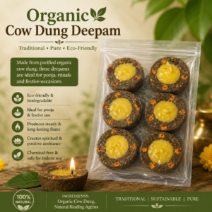 Organic Cow Dung Deepam – Pack of 6