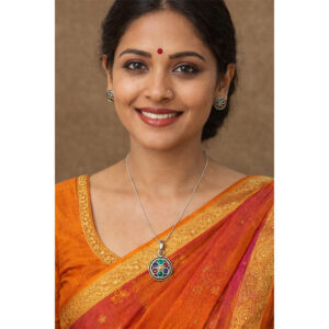 Navratna-Inspired Oxidized Pendant & Stud Set Collection