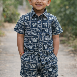 Kids Hand Block Printed Cotton Co-ord Set – Soft & Stylish Outfit for Boys