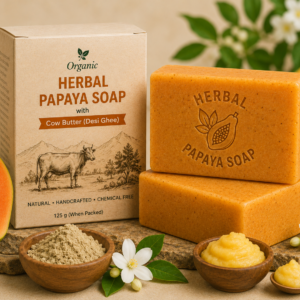 Herbal Papaya Soap with Cow Butter (Desi Ghee) - 100g