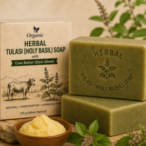 Herbal Tulasi (Holy Basil) Soap with Cow Butter (Desi Ghee) - 100g